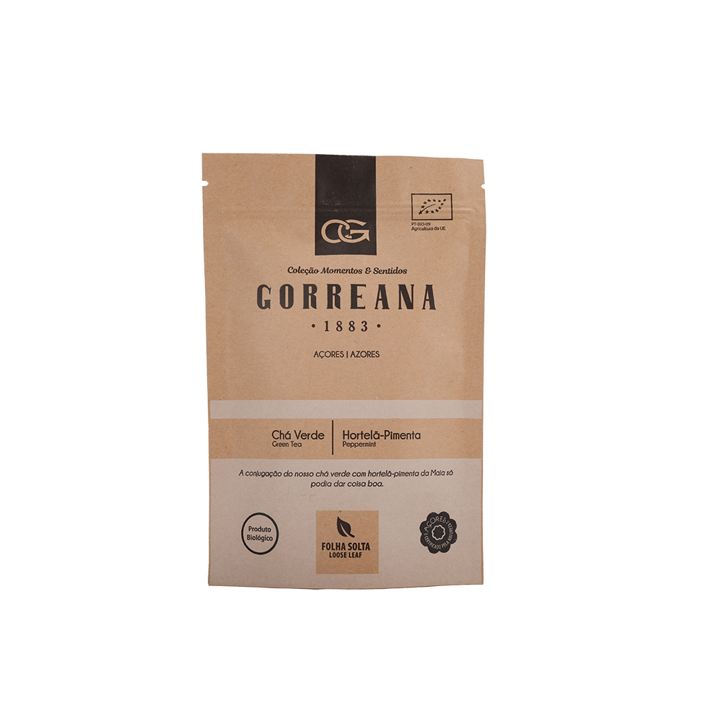 Chá Verde Hertelã-Pimenta Folha Solta Gorreana 80gr