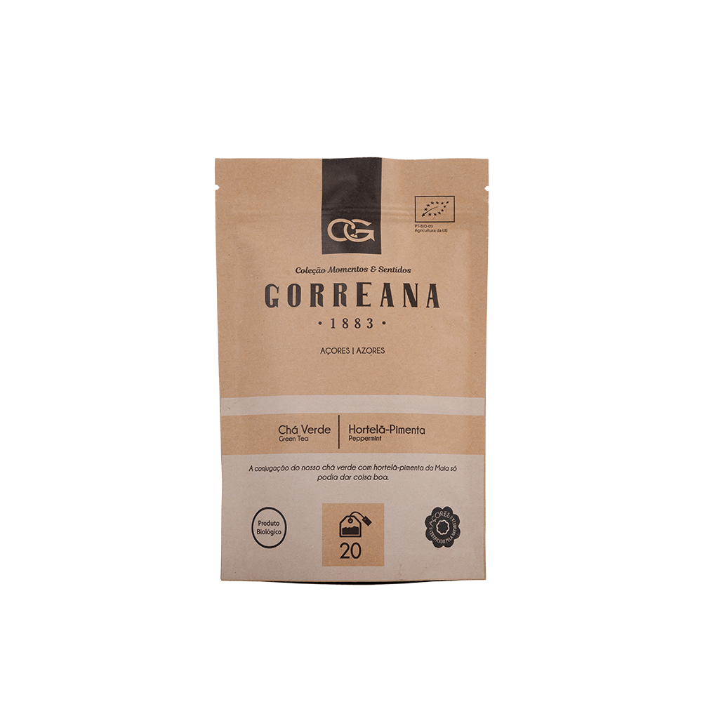 Chá Verde Hertelã-Pimenta Saquetas Gorreana 40gr