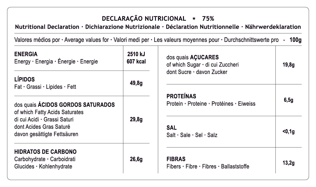 75% Cacau Cláudio Corallo 160gr